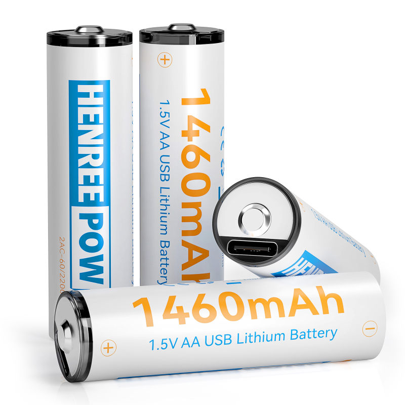 Henreepow 2200mWh 1.5V Type C AA Genopladelige batterier