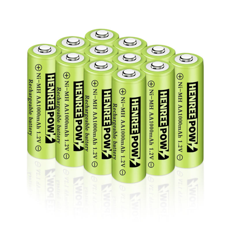 Henreepow 1.2V 600mAh AA NI-MH genopladelige batterier