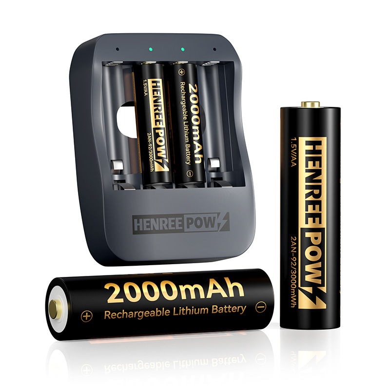 Henreepow AA 2000mAh 1,5V Lithium -batterier med høj kapacitet