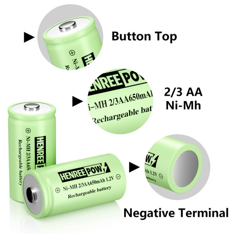 Henreepow Ni-MH 2/3 AA Genopladelige batterier