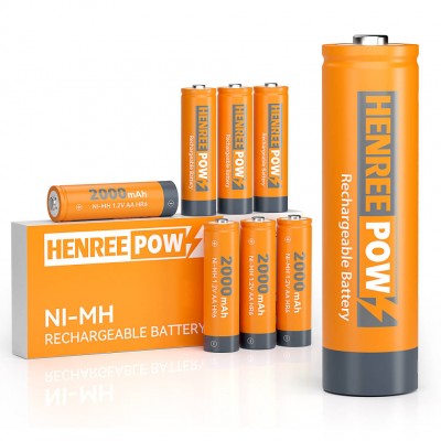 Henreepow Ni-MH AA 2000 Genopladelige batterier til sollys