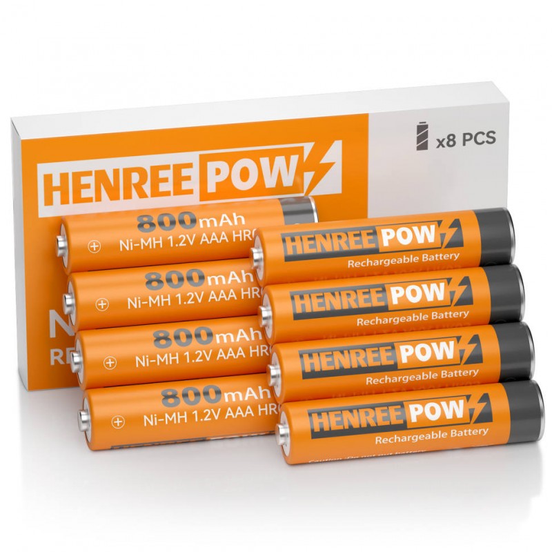 Henreepow Ni-MH AAA 800 Genopladelige batterier til sollys