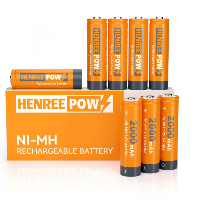 Henreepow Ni-MH AA 2000 Genopladelige batterier til sollys